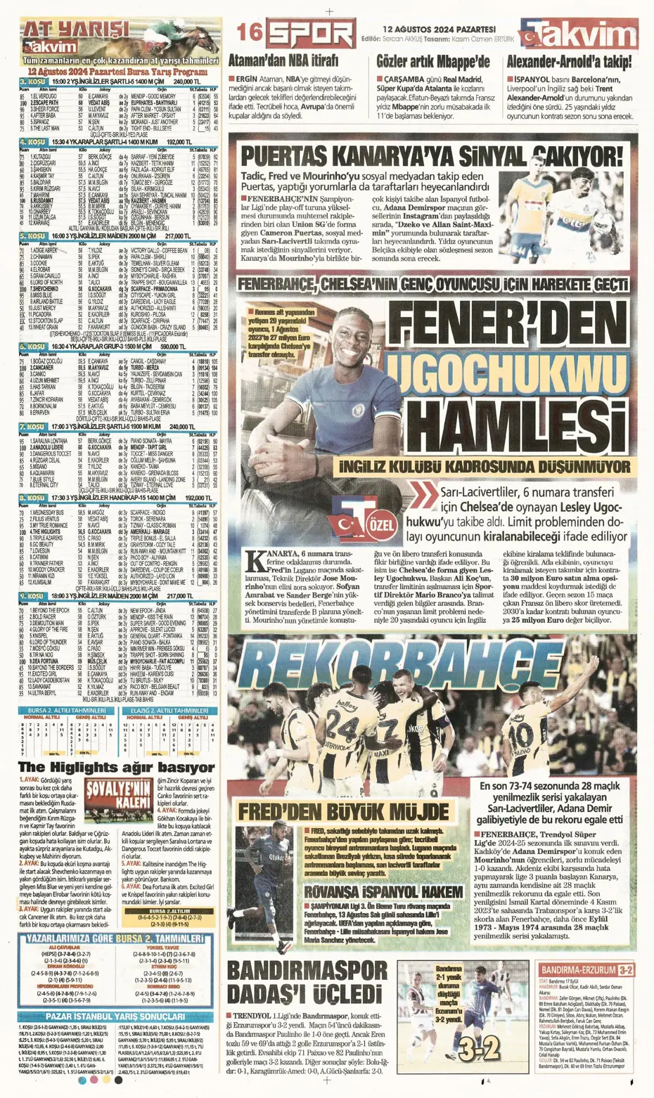 "Fenerbahçe'den 4 isim için İngiltere seferi" | Sporun manşetleri - 36