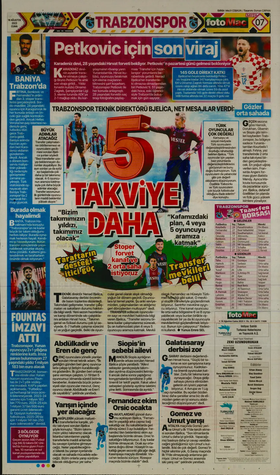 "Türkler geliyor" | Sporun Manşetleri (18 Ağustos 2023) - 17 "Türkler geliyor" | Sporun Manşetleri (18 Ağustos 2023) - 17