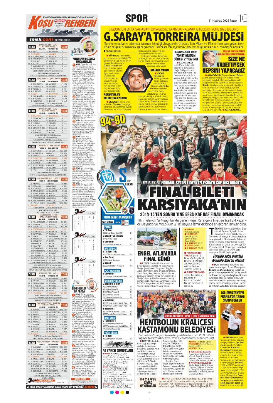 "F.Bahçe'ye veda etti" | Sporun manşetleri (11 Haziran 2023) - 11
