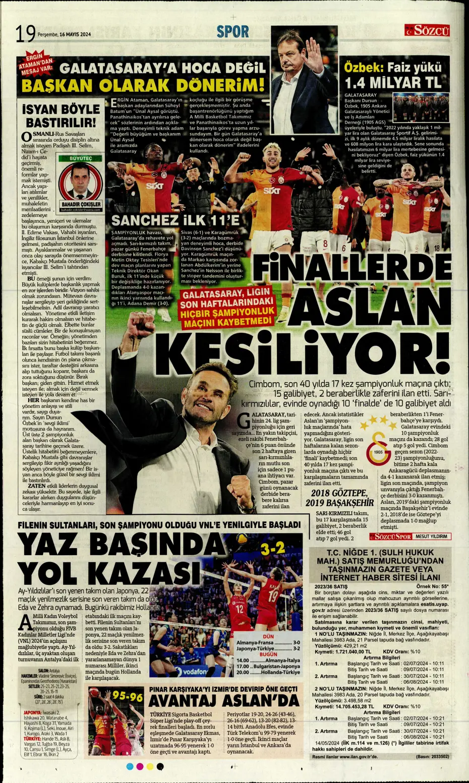 "İlk hedef Preciado" | Sporun manşetleri (16 Mayıs 2024) - 19