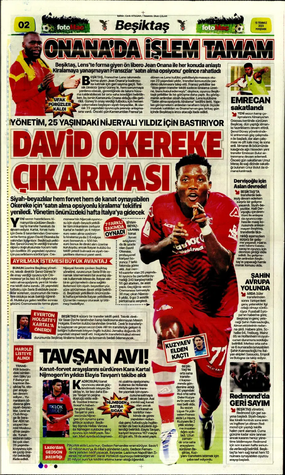 "Aslan Thiago" | Sporun manşetleri (13 Temmuz 2023) - 7