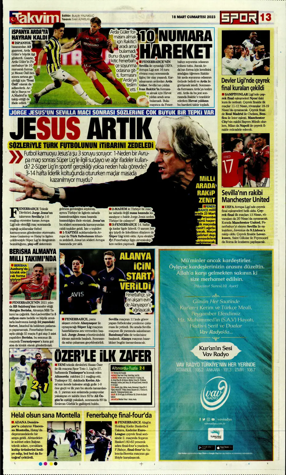 "Aslan yıkıldı" - Gazete manşetleri (18 Mart 2023) - 30