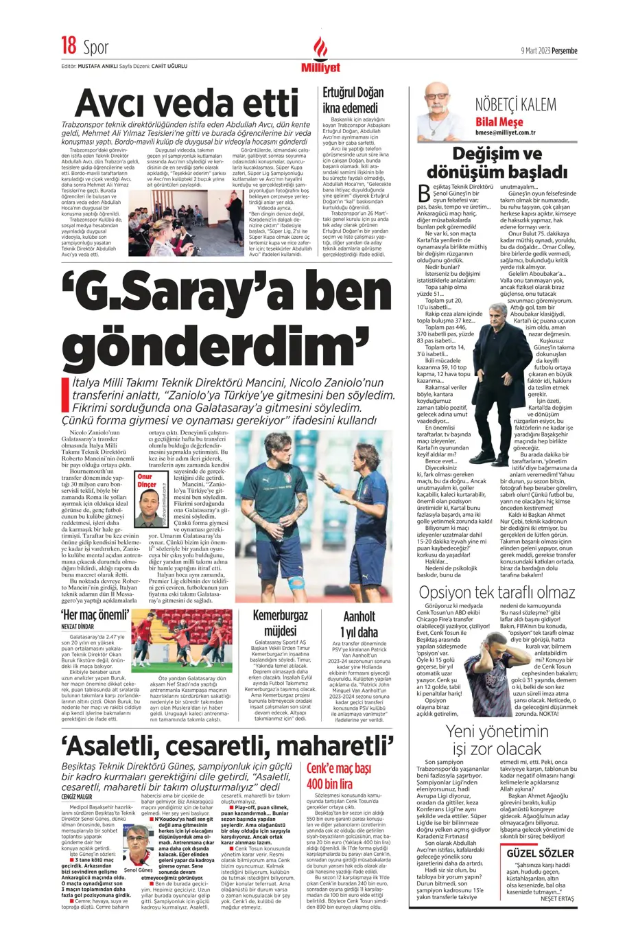 "Avrupa'yı fethedelim" - Sporun manşetleri - 19