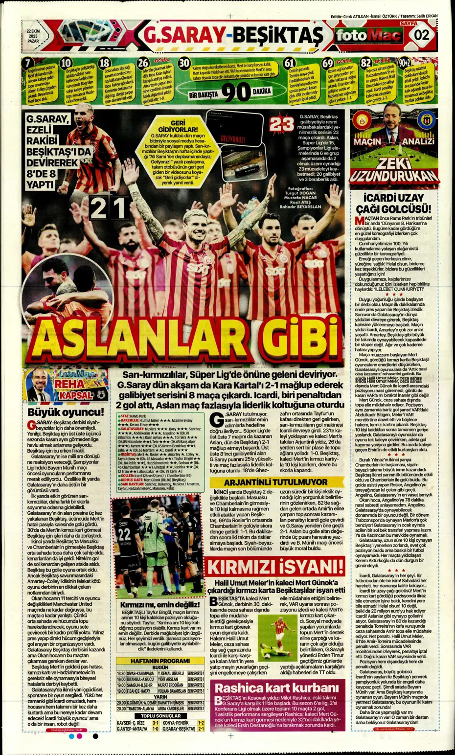 "Derbilerin Aslanı" | Sporun manşetleri (22 Ekim 2023) - 14