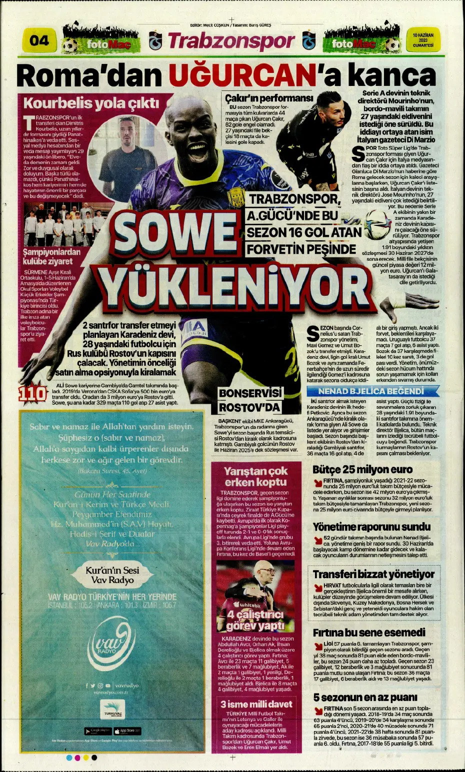 "Nelsson'un yerine Merih Demiral" | Sporun manşetleri (10 Haziran 2023) - 9