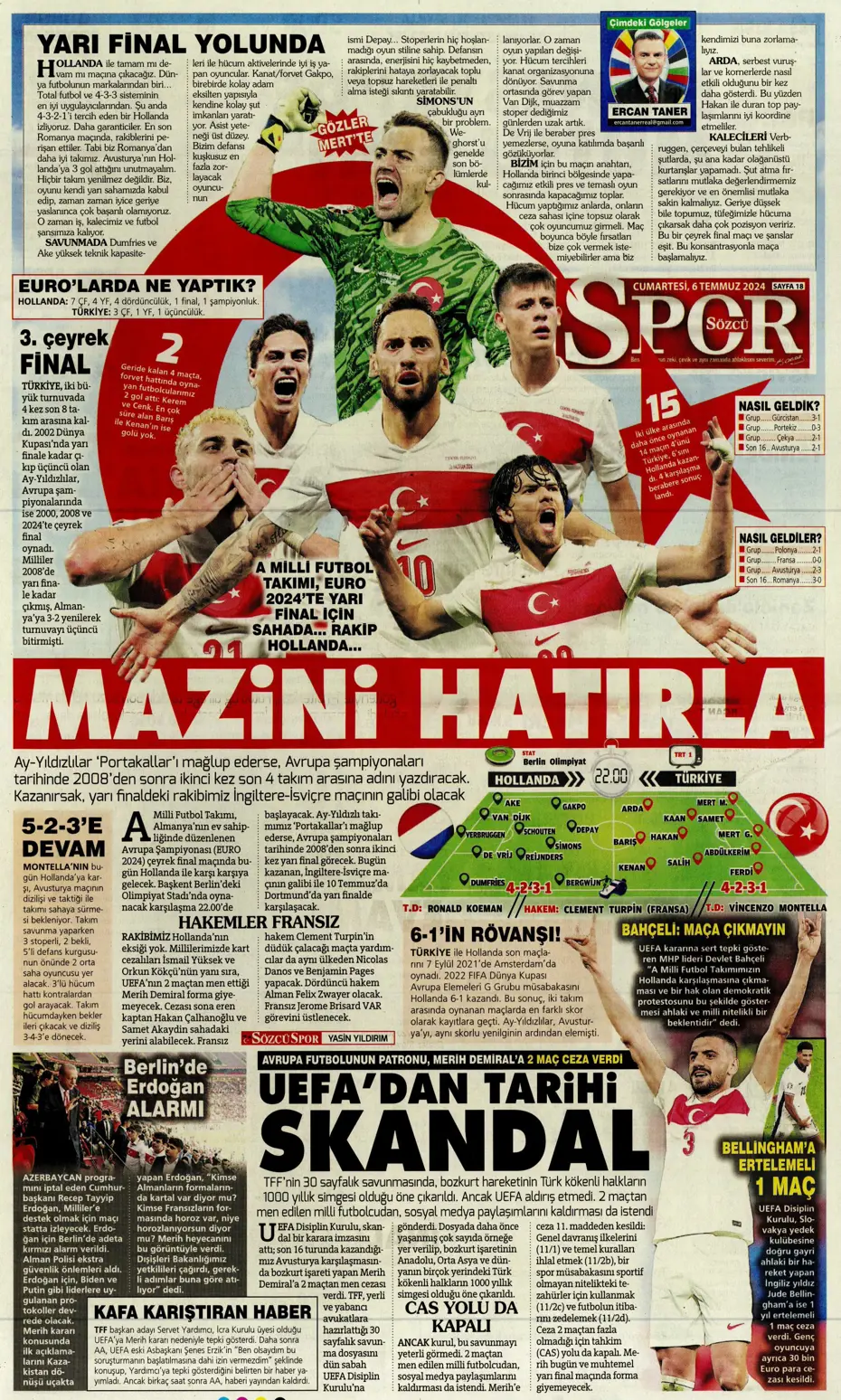 "Avrupalı selam dur! Türkler geliyor" | Sporun manşetleri (6 Temmuz 2024) - 26