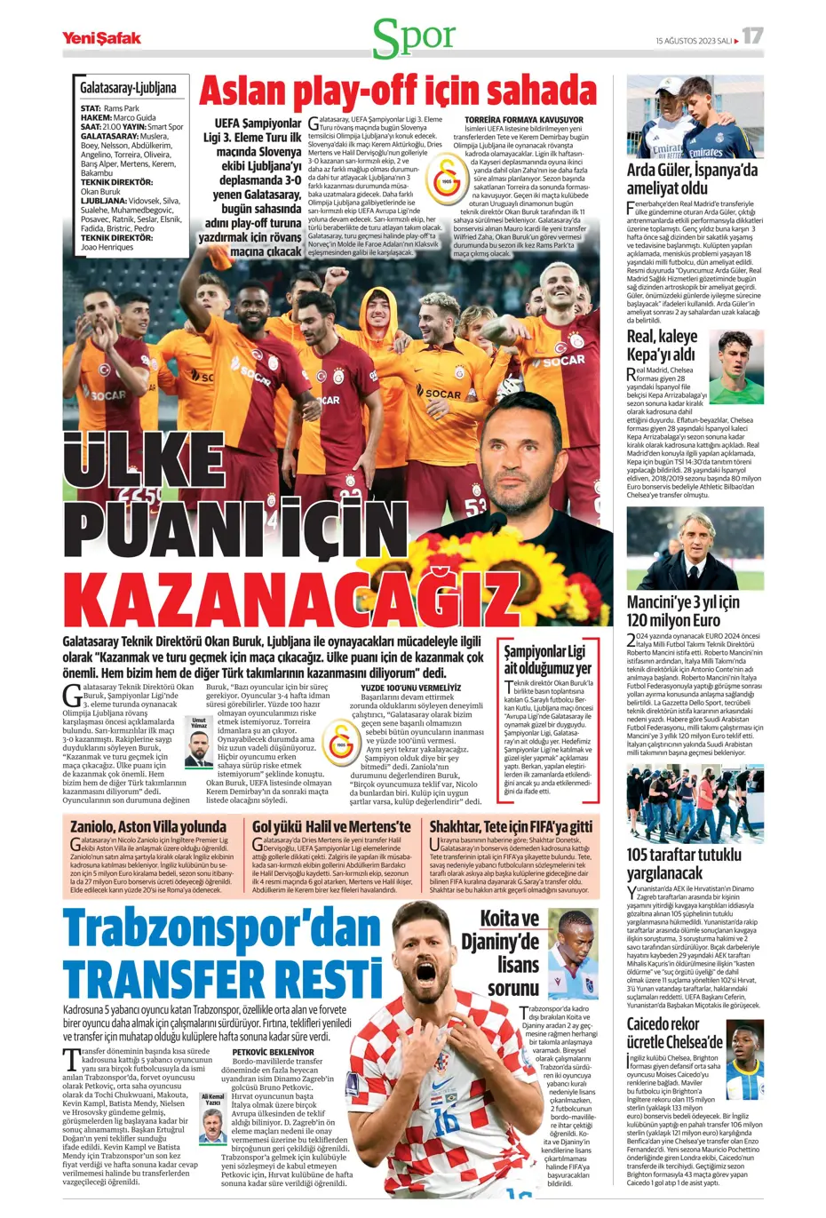 "Kartal'ı Gedson uçurdu" | Sporun Manşetleri - 47