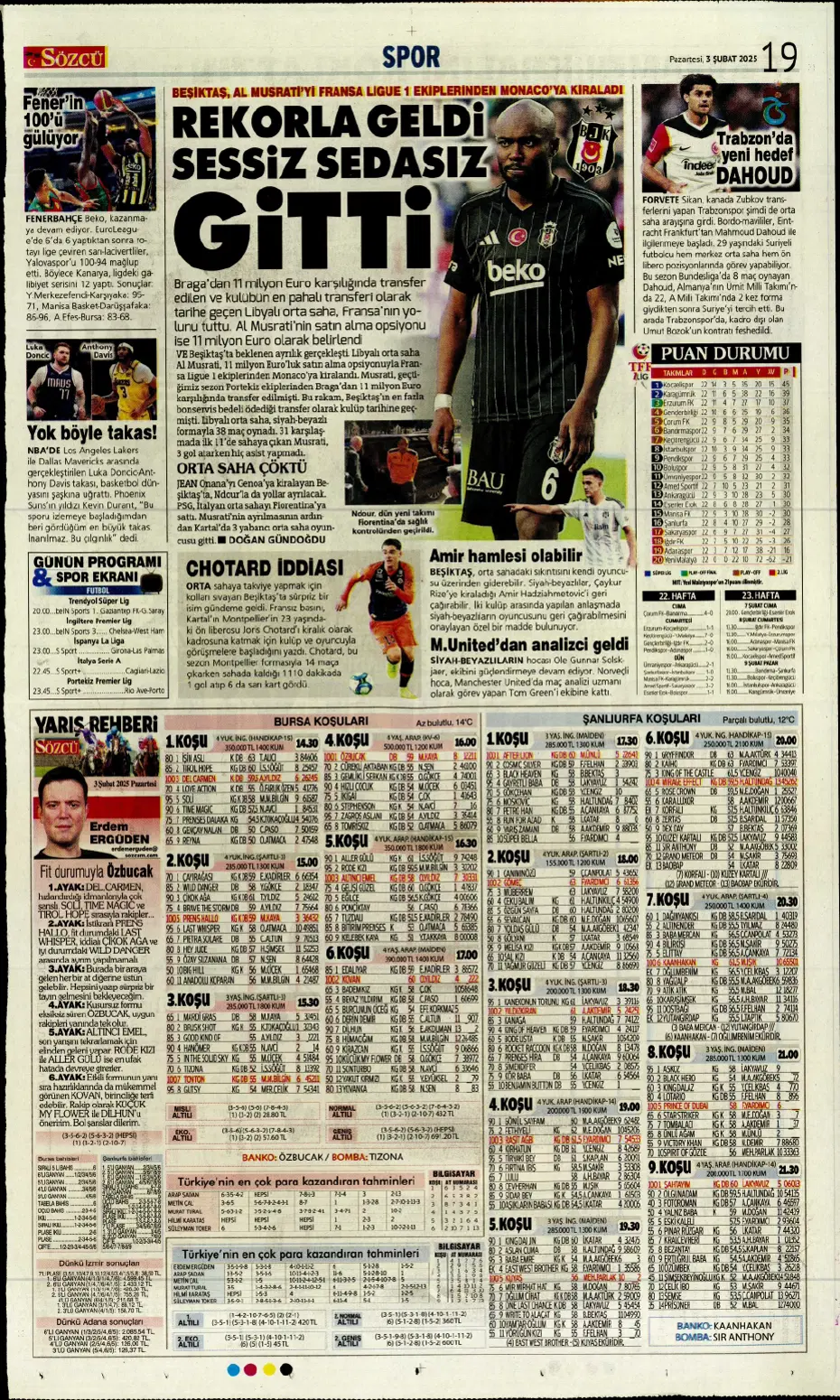 "Transferde Kartal haftası" | Sporun manşetleri - 19