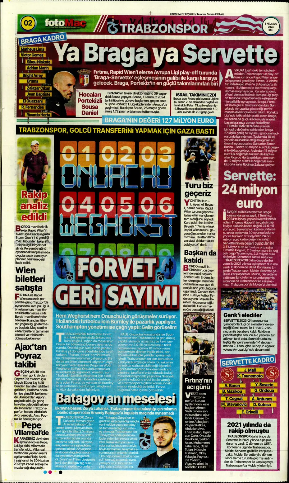 "Kartal'dan Cengiz sürprizi" | Sporun manşetleri (6 Ağustos 2024) - 9 "Kartal'dan Cengiz sürprizi" | Sporun manşetleri (6 Ağustos 2024) - 9