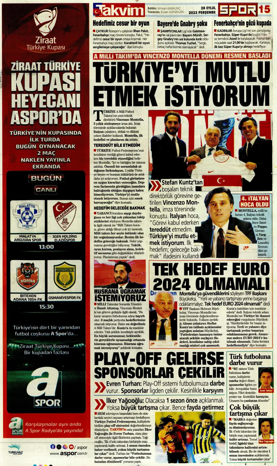 "Tarihi eser" | Sporun manşetleri (28 Eylül 2023) - 37