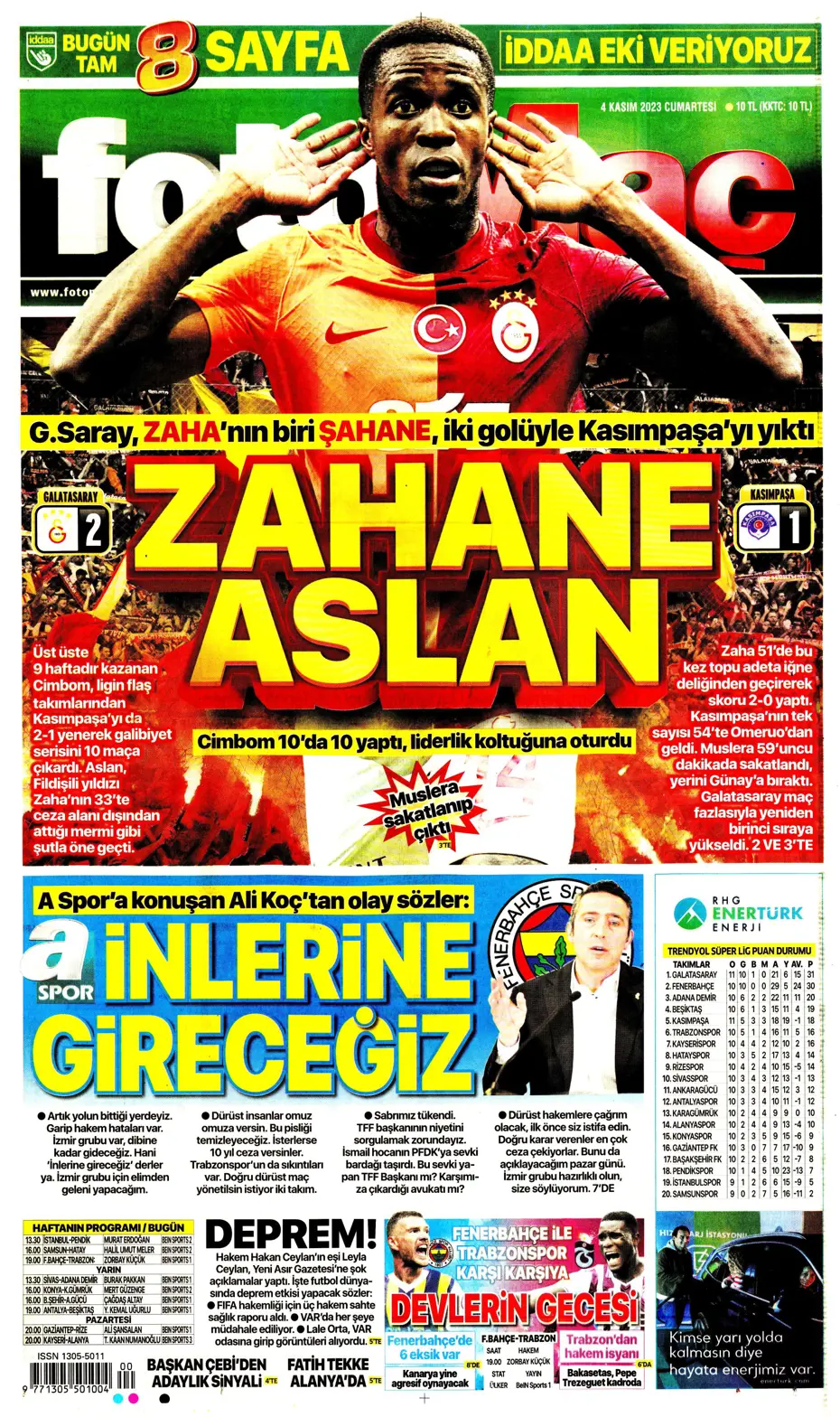 "Derbinin şifresi ilk çeyrek" | Sporun manşetleri (4 Kasım 2023) - 11