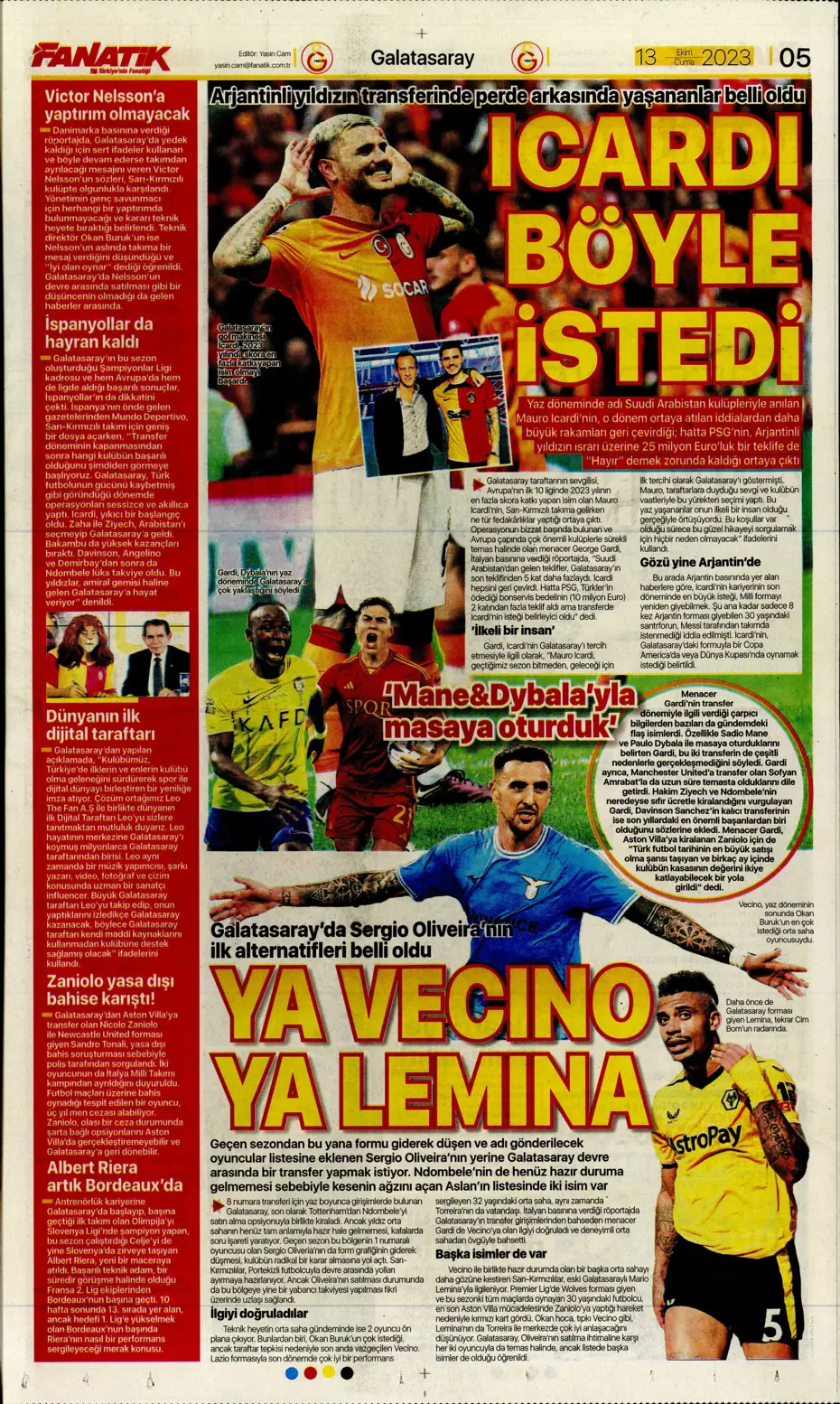 "Barış Yılmaz Türkiye yıkılmaz" | Sporun manşetleri (13 Ekim 2023) - 7 "Barış Yılmaz Türkiye yıkılmaz" | Sporun manşetleri (13 Ekim 2023) - 7