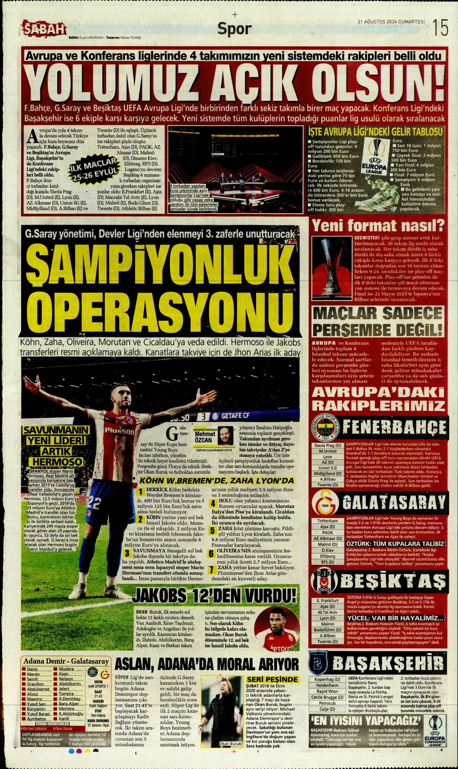 "Zirveye çek kaptan" | Sporun manşetleri (31 Ağustos 2024) - 18 "Zirveye çek kaptan" | Sporun manşetleri (31 Ağustos 2024) - 18