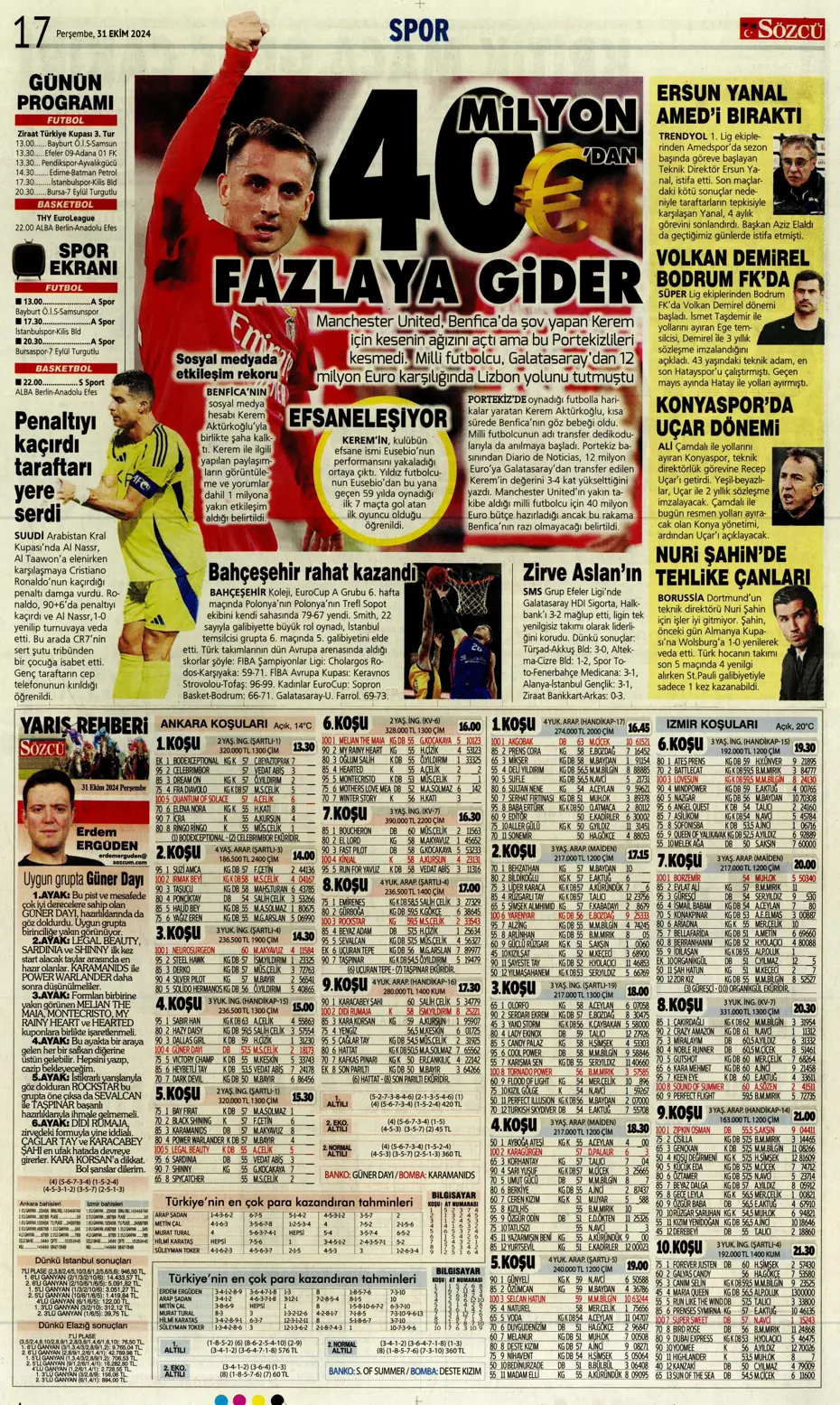 "Aslan'da Rosier harekatı" | Sporun manşetleri (31 Ekim 2024) - 30