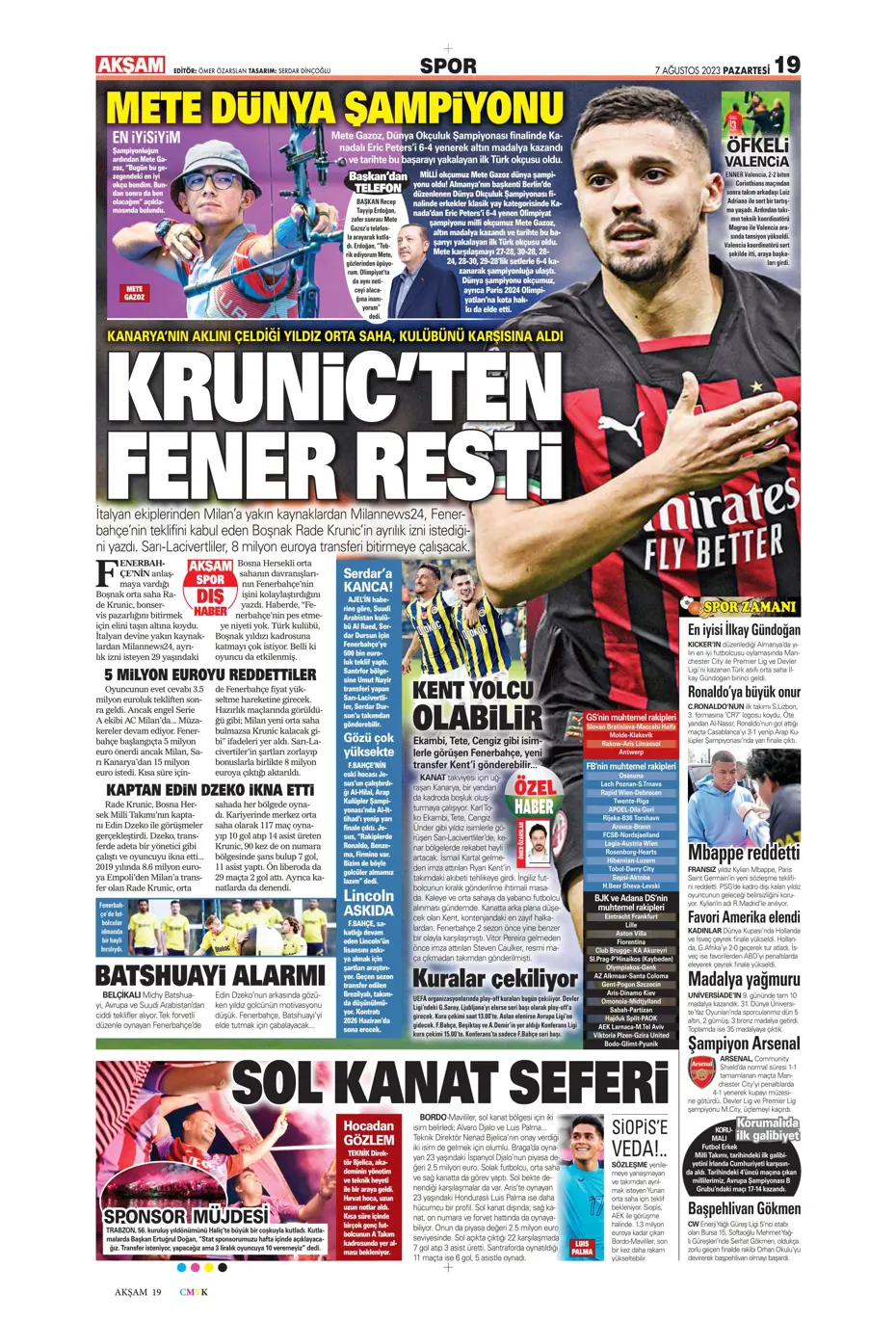 "Zaniolo gidiyor, Talisca geliyor" | Sporun manşetleri (7 Ağustos 2023) - 2 "Zaniolo gidiyor, Talisca geliyor" | Sporun manşetleri (7 Ağustos 2023) - 2