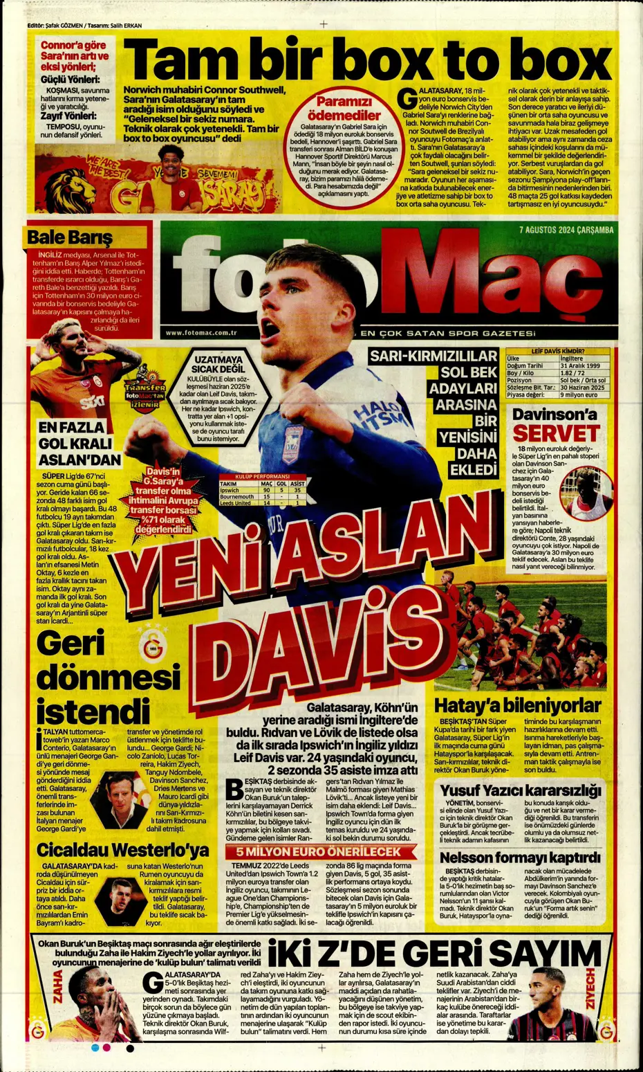 "12 milyon euroya Becao" | Sporun manşetleri - 15 "12 milyon euroya Becao" | Sporun manşetleri - 15
