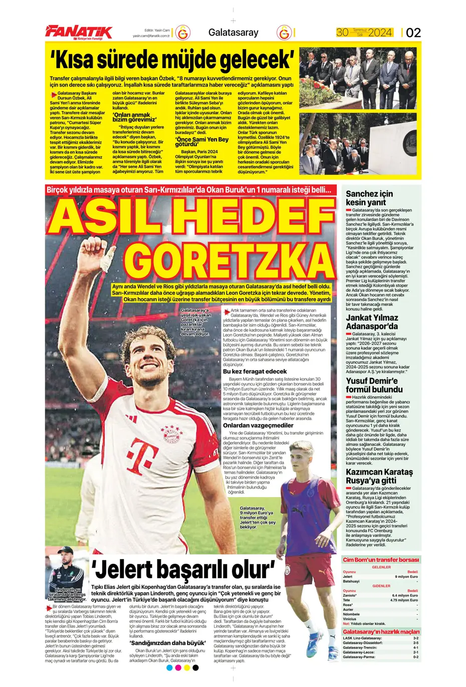 "Mourinho ateşi yaktı" | Sporun manşetleri (30 Temmuz 2024) - 3