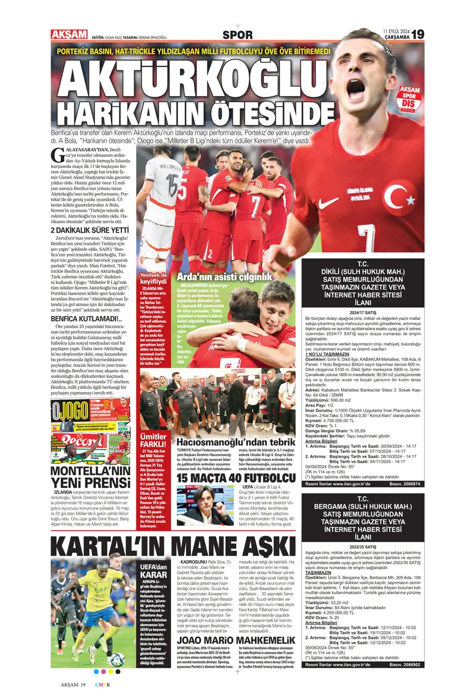 "Icardi müjdesi" | Sporun manşetleri (11 Eylül 2024) - 3 "Icardi müjdesi" | Sporun manşetleri (11 Eylül 2024) - 3