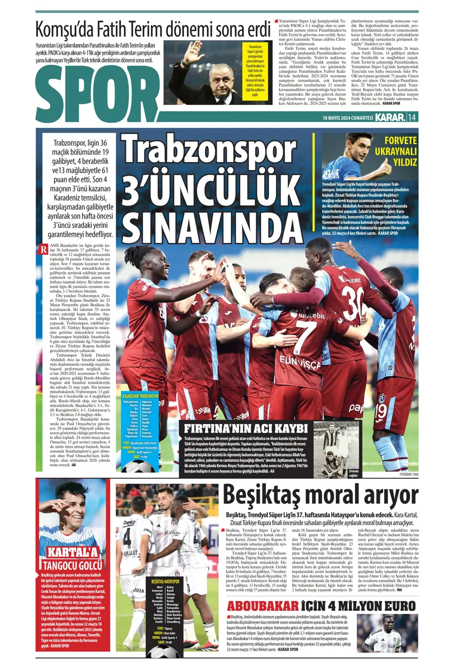 "Süper Lig'de cumartesi ateşi" | Sporun Manşetleri - 16 "Süper Lig'de cumartesi ateşi" | Sporun Manşetleri - 16