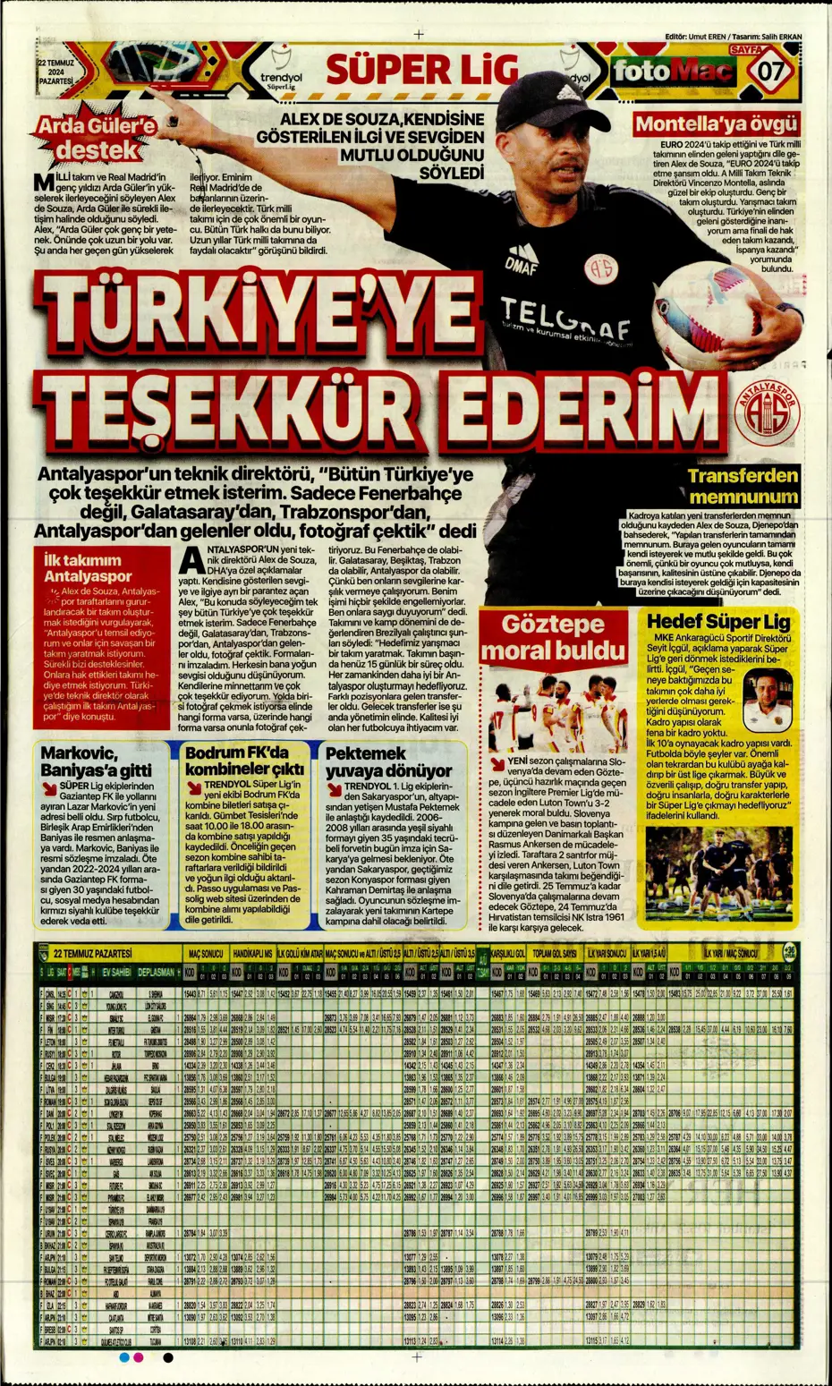 "Kara Kartal'a Asensio müjdesi" | Sporun manşetleri (22 Temmuz 2024) - 13