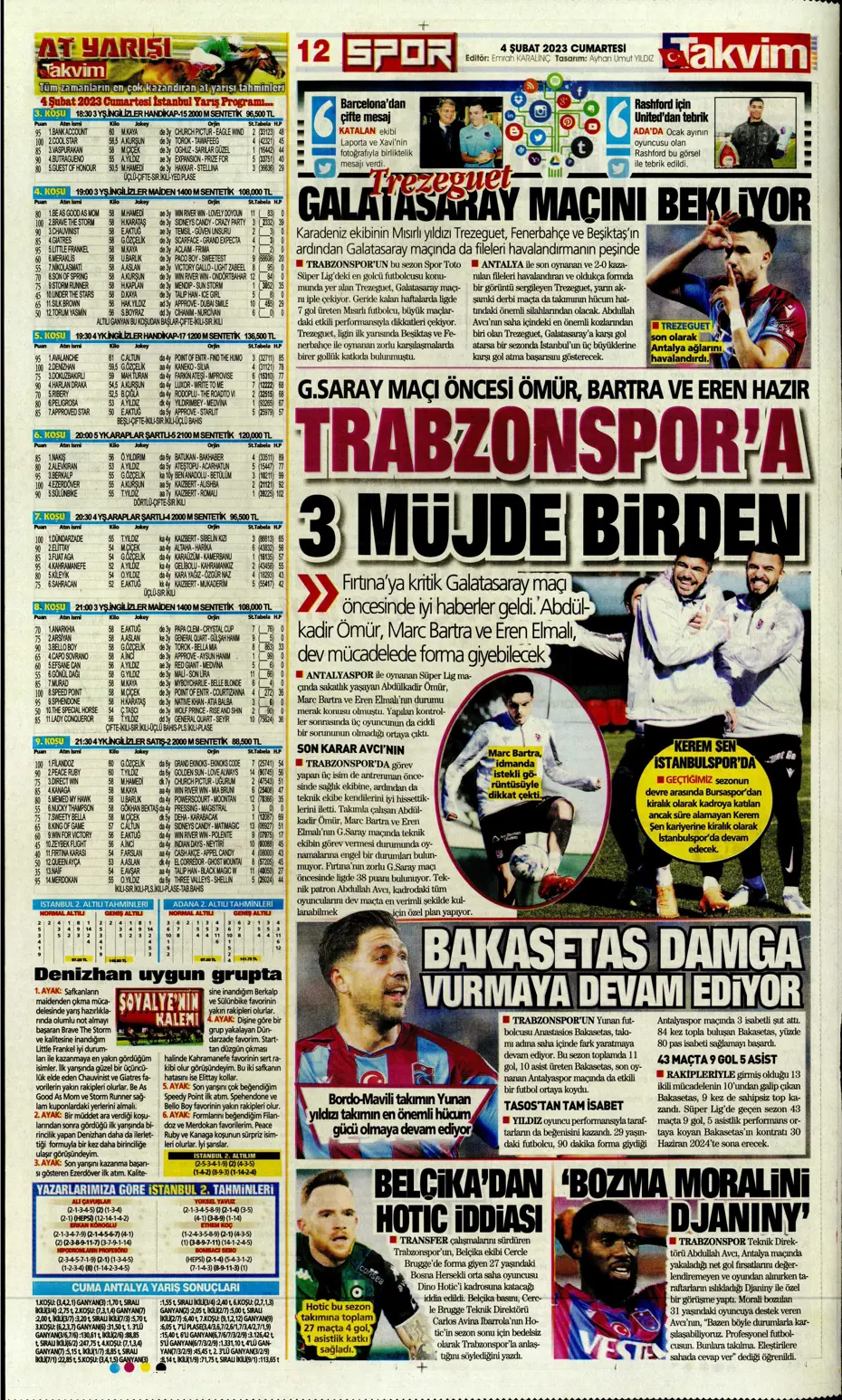 Sporun Manşetleri (4 Şubat 2023) - 31