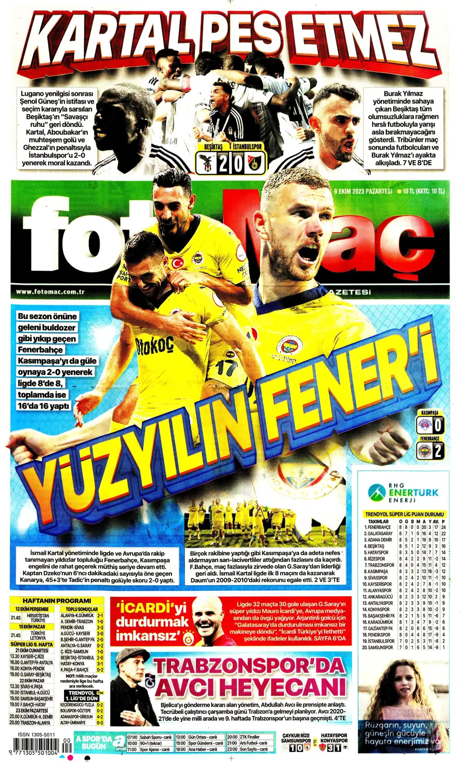 "Ağa da paşa da Fenerbahçe" | Sporun manşetleri (9 Ekim 2023) - 12 "Ağa da paşa da Fenerbahçe" | Sporun manşetleri (9 Ekim 2023) - 12