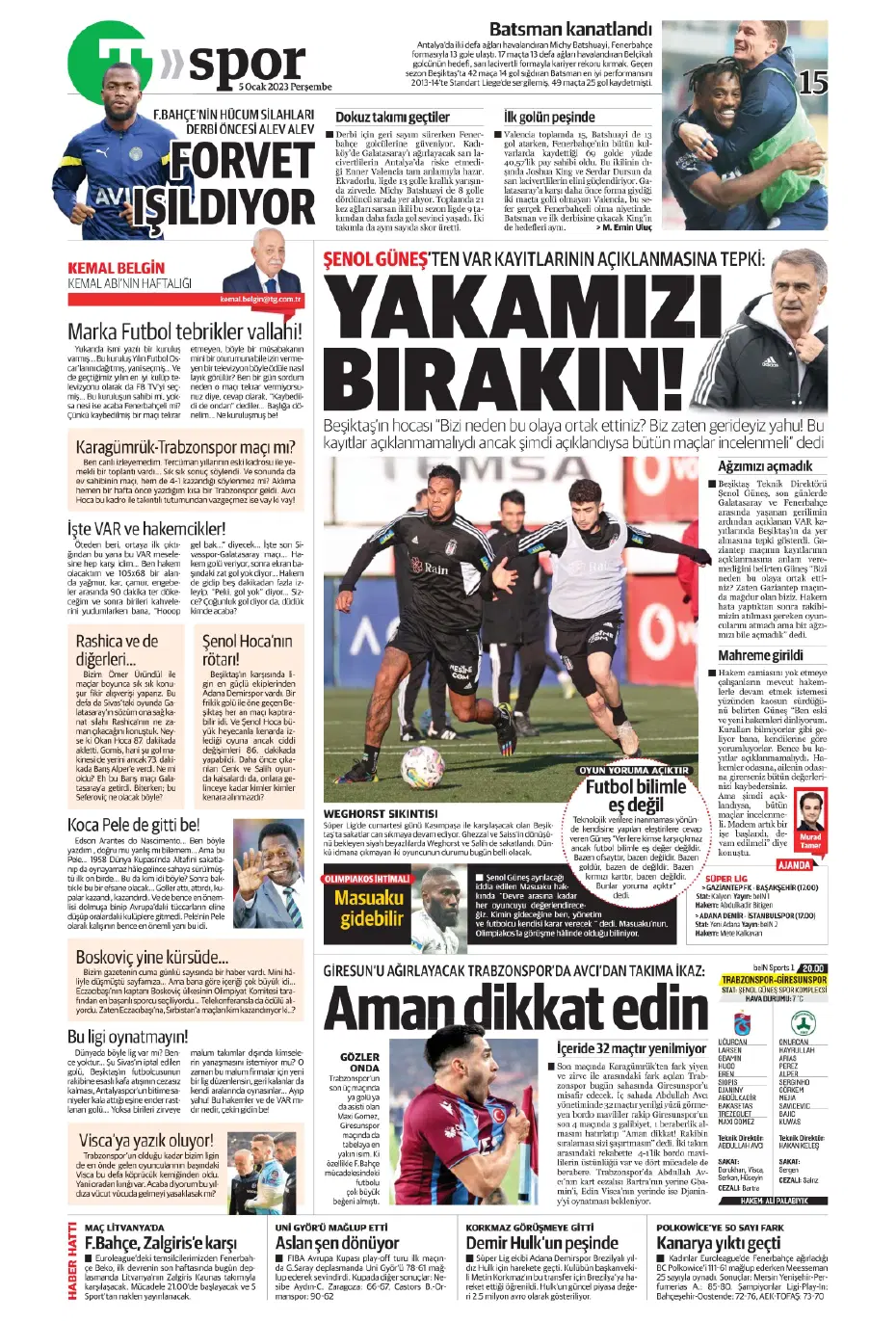 Sporun Manşetleri (5 Ocak 2023) - 31