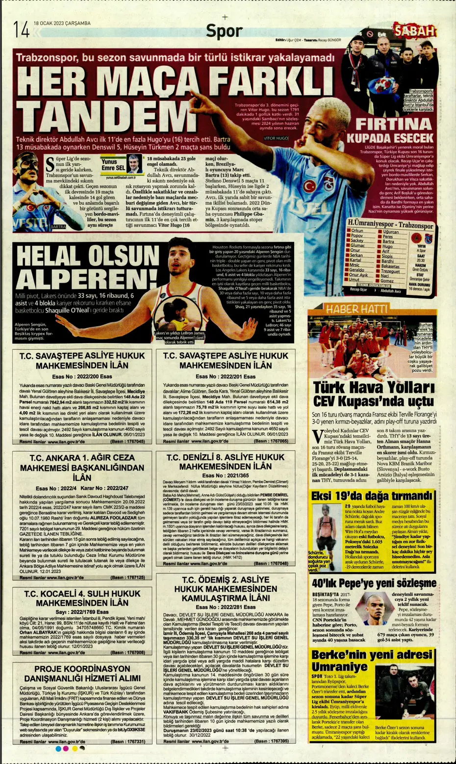 Sporun Manşetleri (18 Ocak 2023) - 25