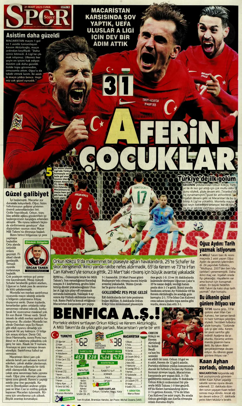"A sınıfı zafer" | Sporun manşetleri - 29 "A sınıfı zafer" | Sporun manşetleri - 29