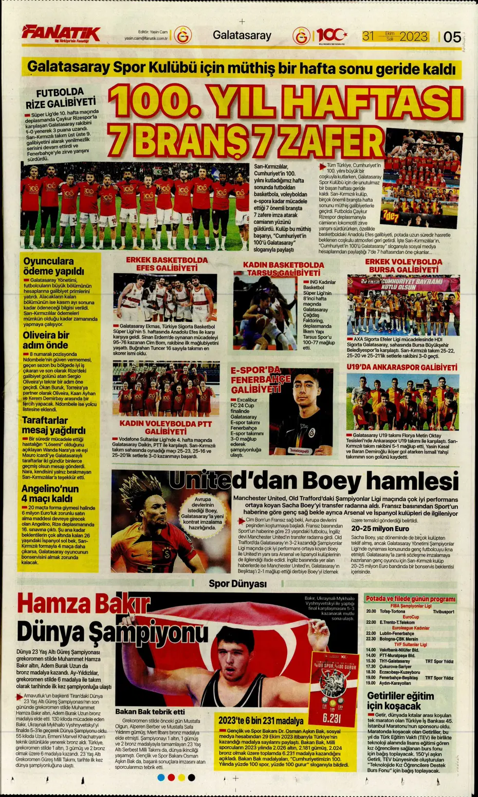 "Ne Bayern ne Barça en büyük Kanarya" | Sporun manşetleri (31 Ekim 2023) - 7