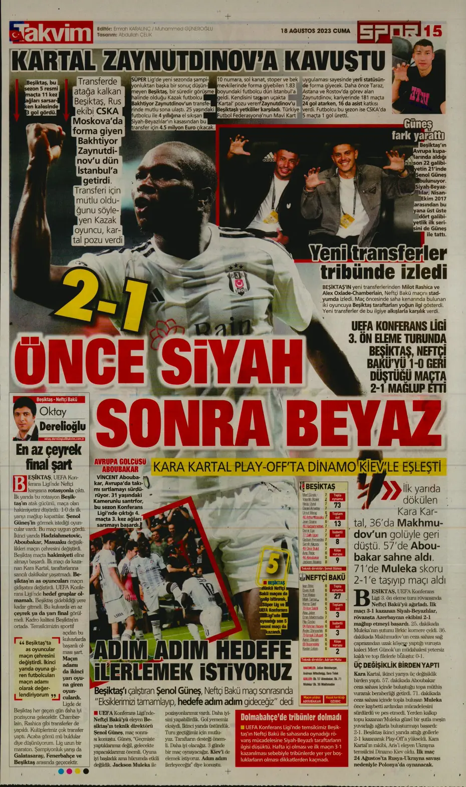 "Türkler geliyor" | Sporun Manşetleri (18 Ağustos 2023) - 36 "Türkler geliyor" | Sporun Manşetleri (18 Ağustos 2023) - 36