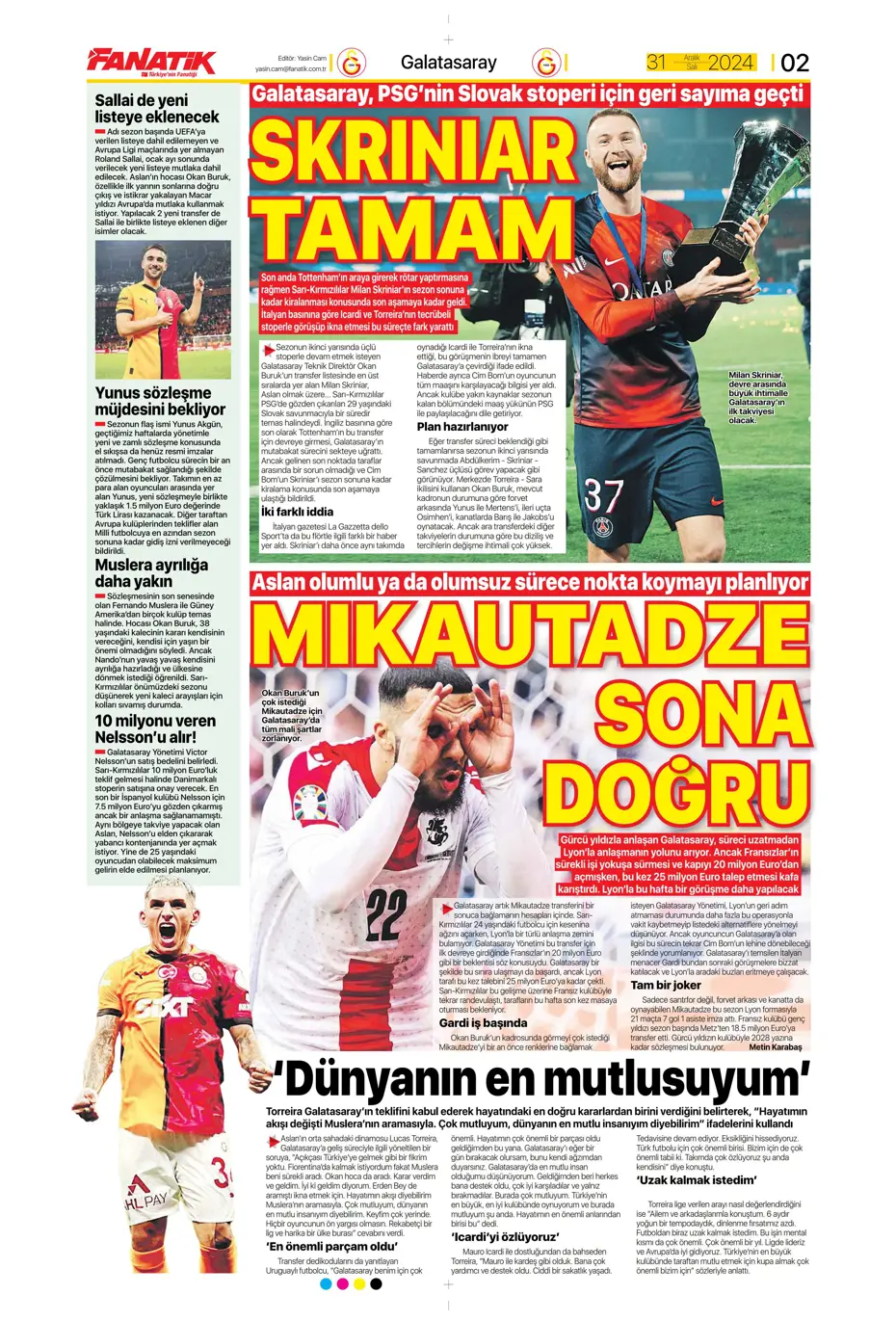 "Sergen Yalçın'la ilk görüşme" | Sporun manşetleri - 4