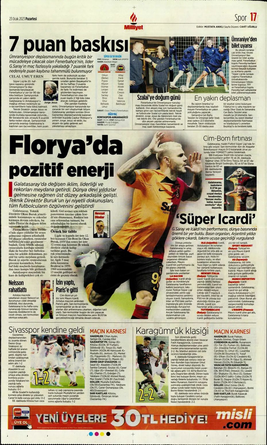Sporun manşetleri (23 Ocak 2023) - 19
