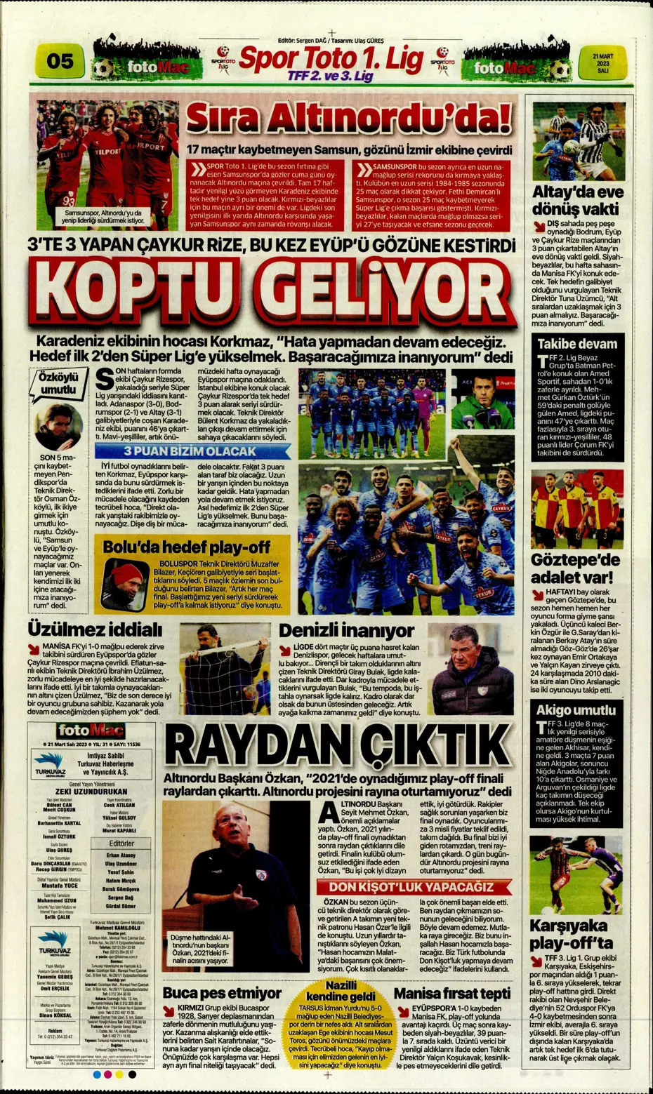 "Aslan'da transfer zirvesi" - Sporun manşetleri (21 Mart 2023) - 14