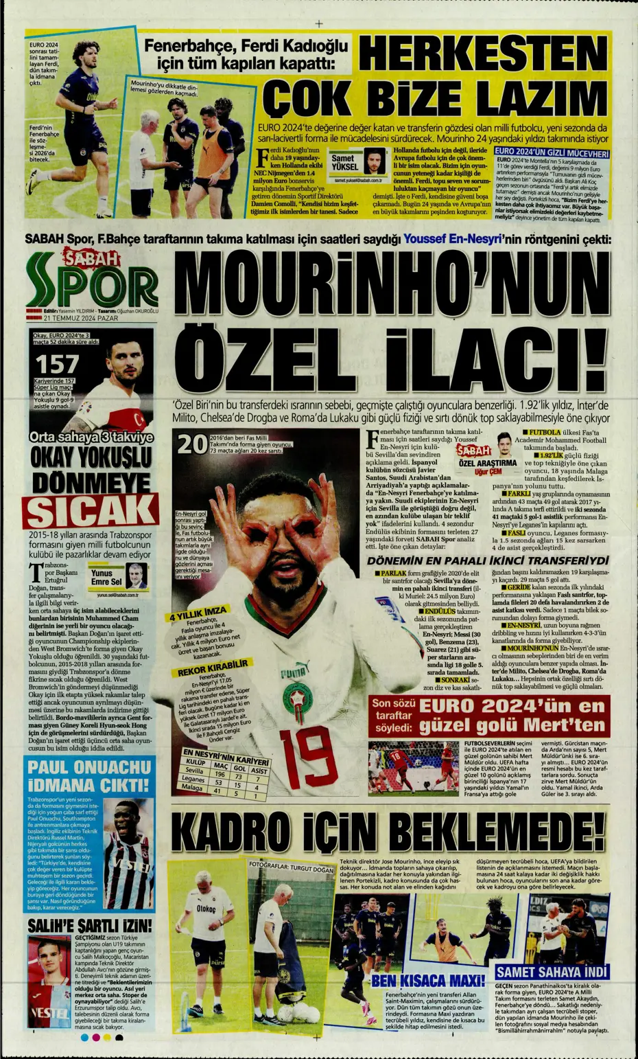 "Fenerbahçe'den Berge hamlesi" | Sporun Manşetleri (21 Temmuz 2024) - 26 "Fenerbahçe'den Berge hamlesi" | Sporun Manşetleri (21 Temmuz 2024) - 26