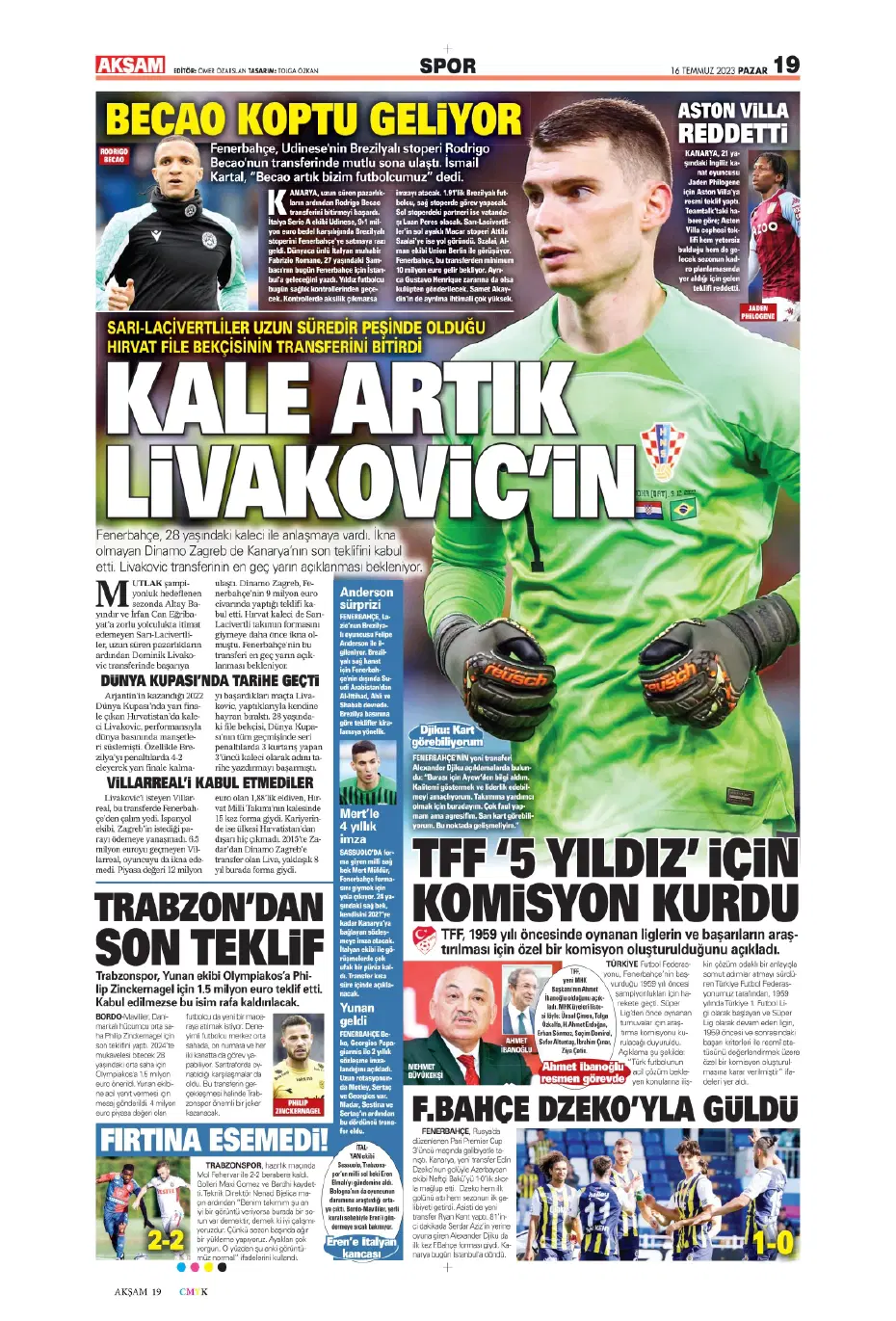 "Kale artık Livakovic'in" | Sporun Manşetleri - 3