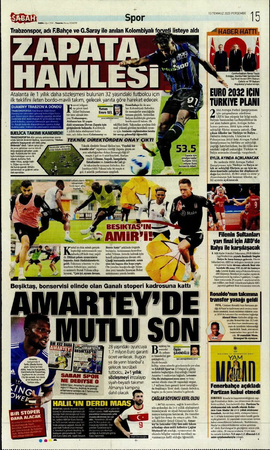 "Aslan Thiago" | Sporun manşetleri (13 Temmuz 2023) - 17