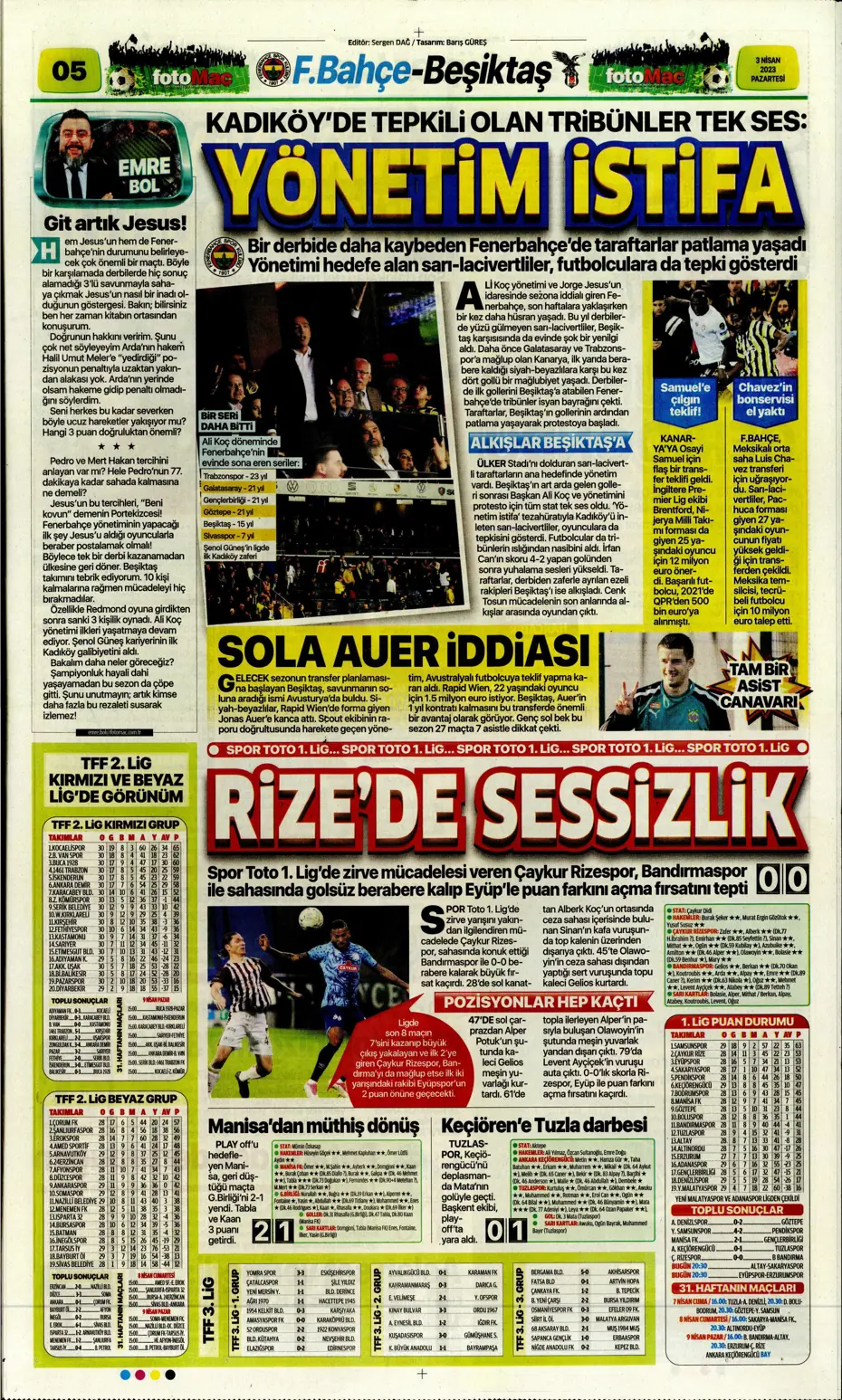 "10 parmak tarih yazdılar" - Sporun manşetleri (3 Nisan 2023) - 14