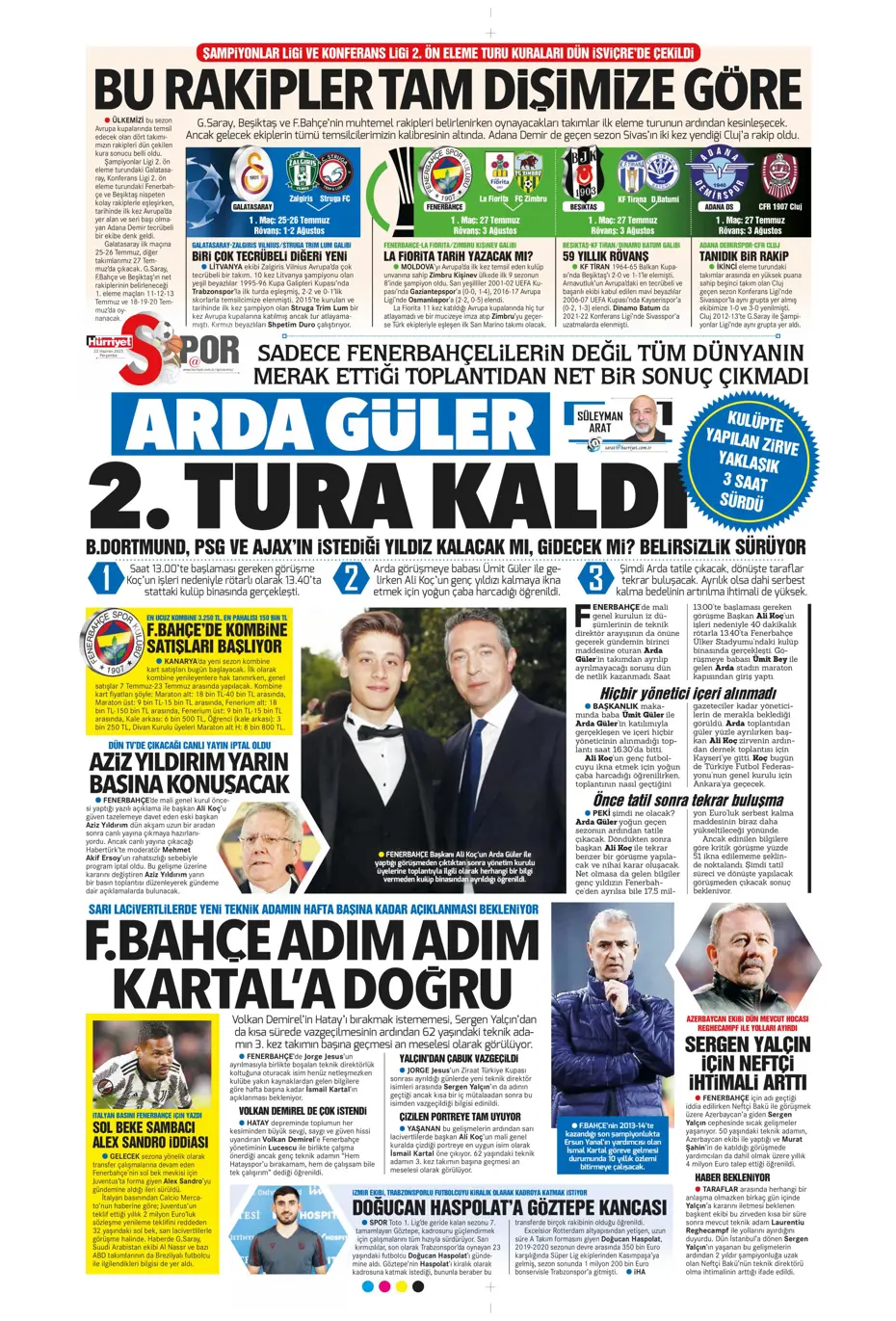 "Aslan'a süper golcü" | Sporun manşetleri (22 Haziran 2023) - 11