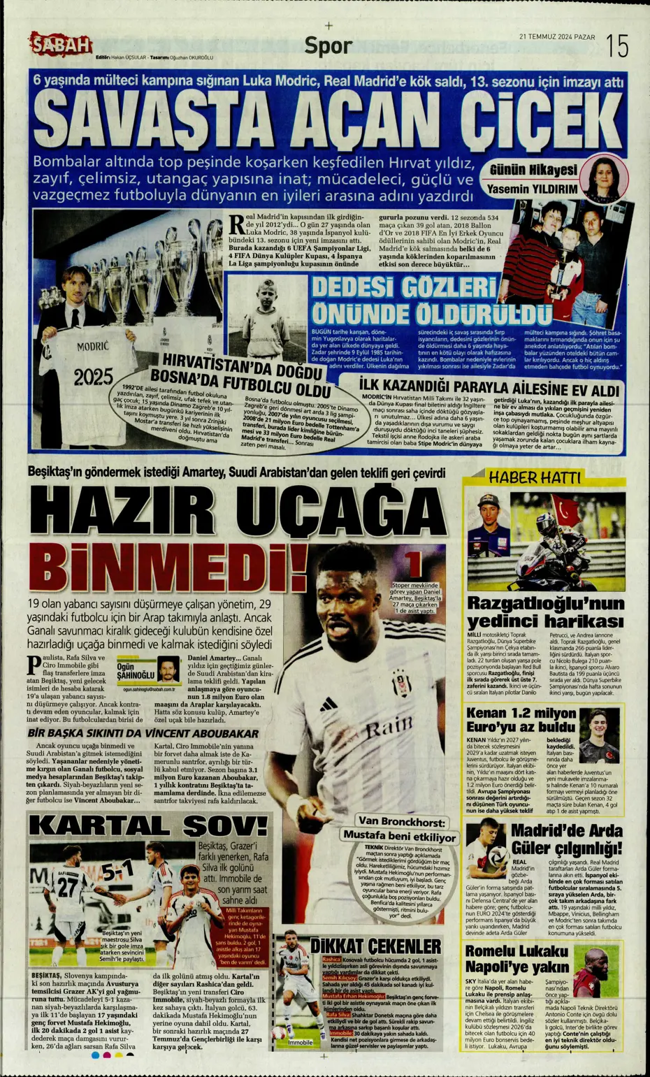 "Fenerbahçe'den Berge hamlesi" | Sporun Manşetleri (21 Temmuz 2024) - 28 "Fenerbahçe'den Berge hamlesi" | Sporun Manşetleri (21 Temmuz 2024) - 28