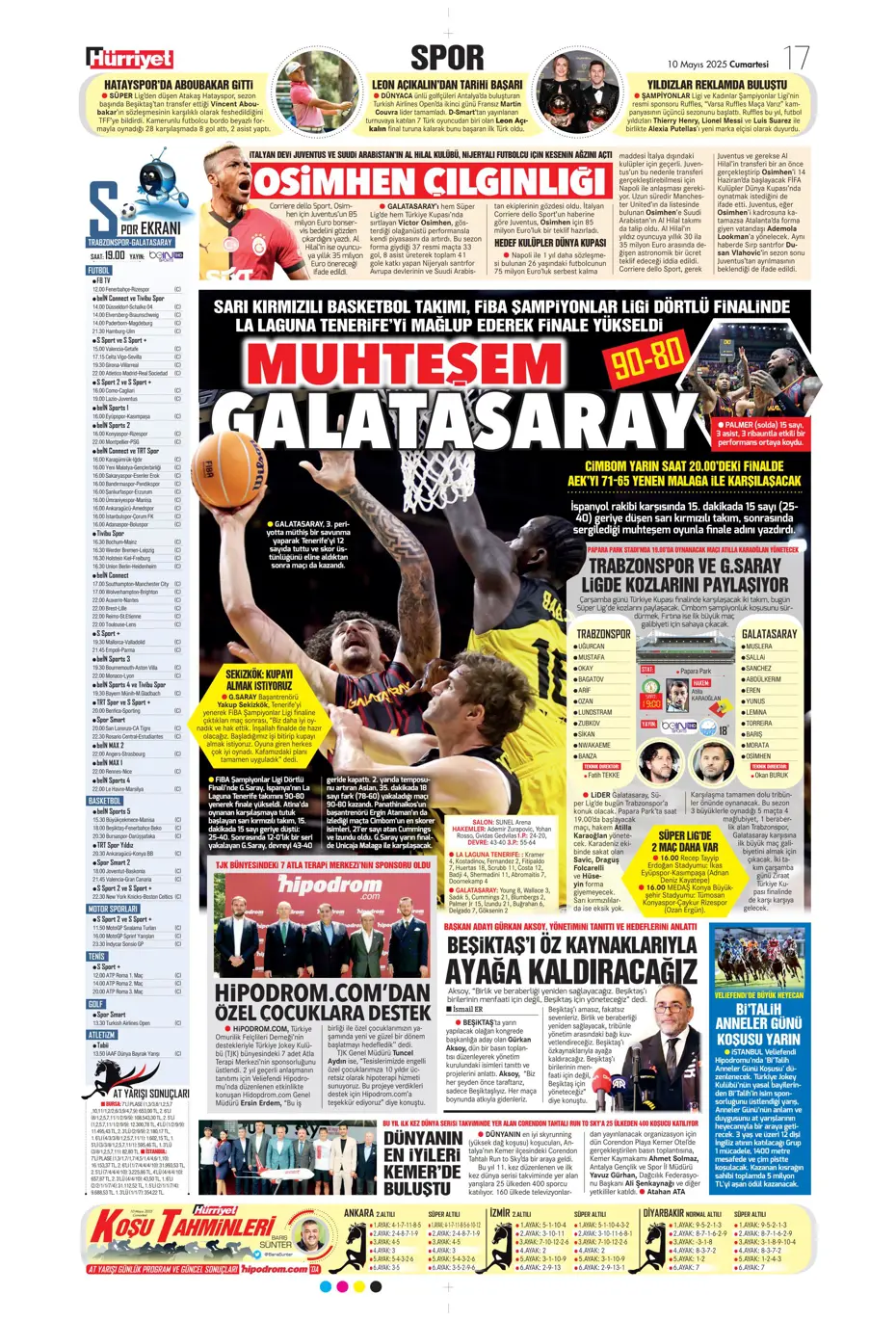 "Türkiye'de bir ilk oldu" | Sporun manşetleri (10 Mayıs 2025) - 13