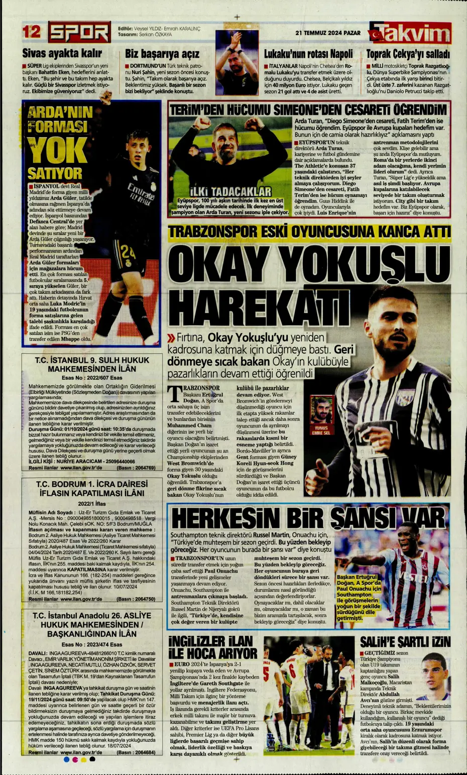 "Fenerbahçe'den Berge hamlesi" | Sporun Manşetleri (21 Temmuz 2024) - 29 "Fenerbahçe'den Berge hamlesi" | Sporun Manşetleri (21 Temmuz 2024) - 29