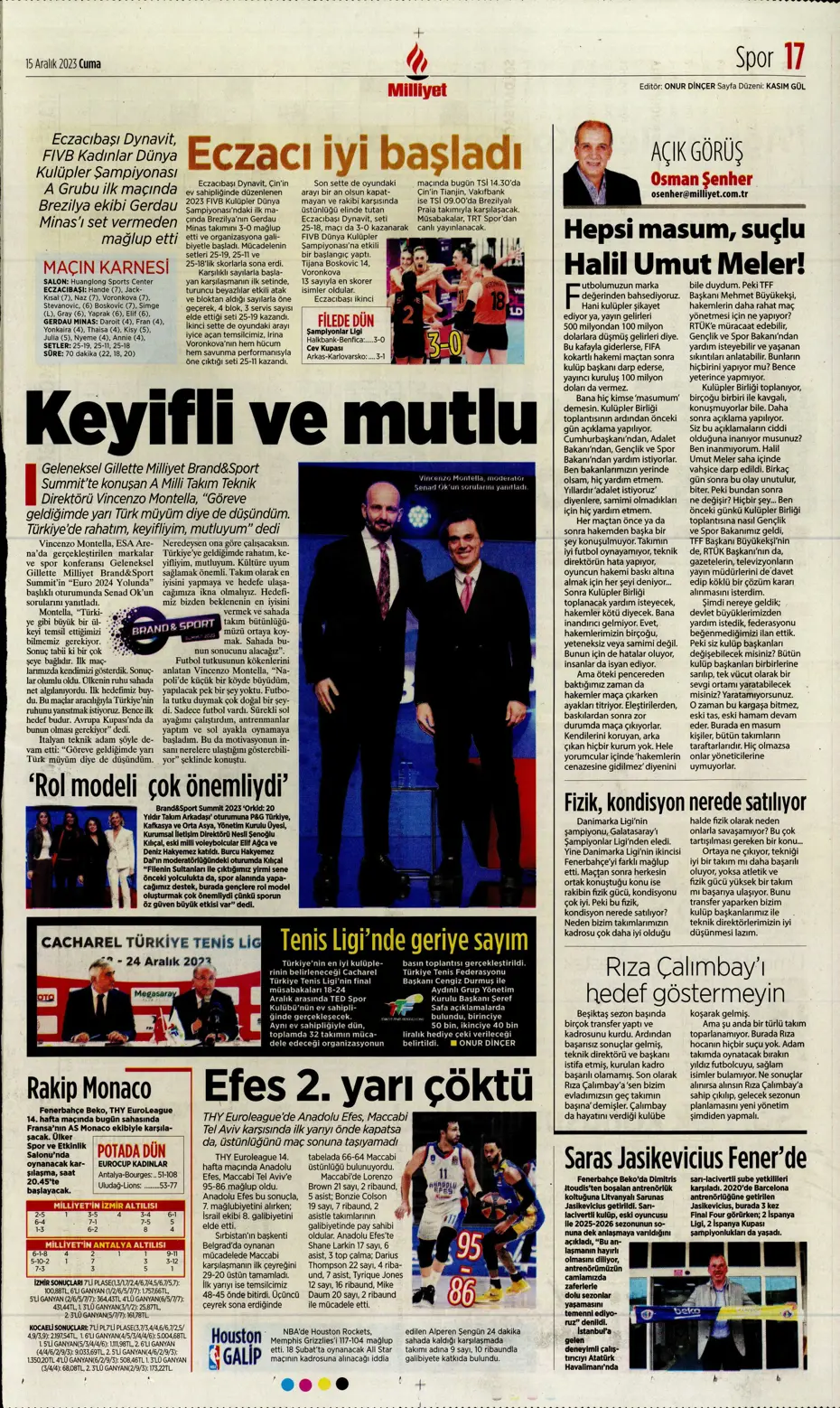 "Aslan'dan Jorginho bombası" | Sporun manşetleri (15 Aralık 2023) - 23