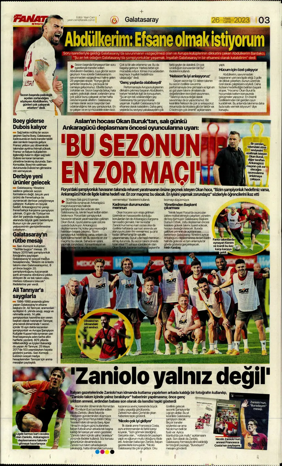 "Divock Origi F.Bahçe'ye doğru" | Sporun manşetleri (26 Mayıs 2023) - 5