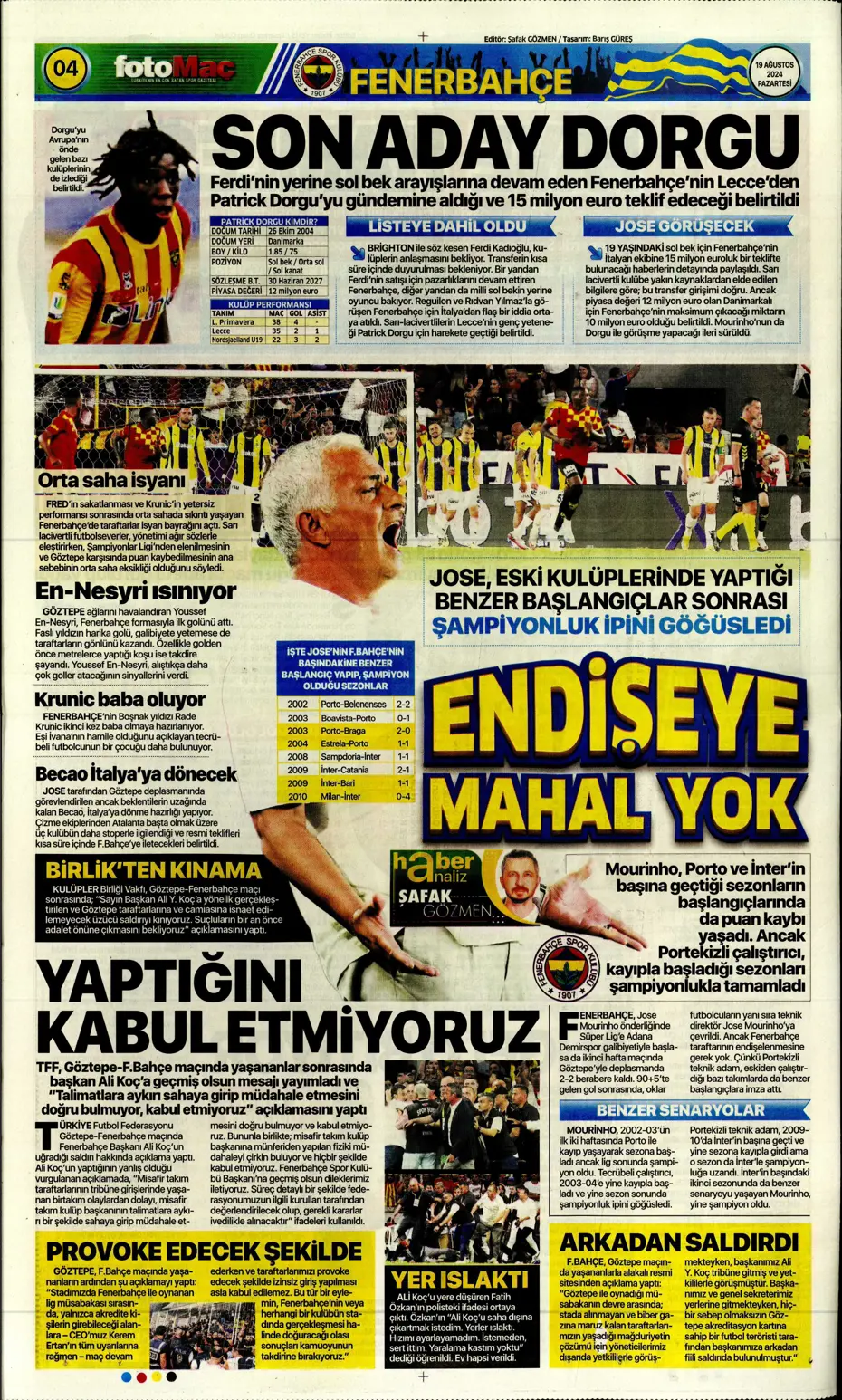 "Ferdi Kadıoğlu sonrası Fenerbahçe'ye yıldız yağacak" | Sporun manşetleri - 10