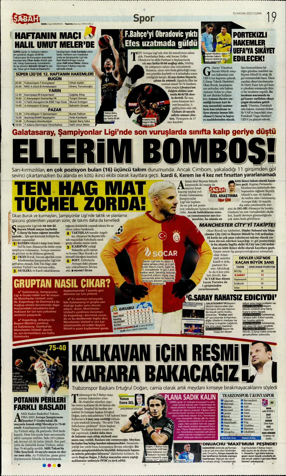 "Antonio Nobre'den skandal cevap" | Sporun manşetleri (10 Kasım 2023) - 29