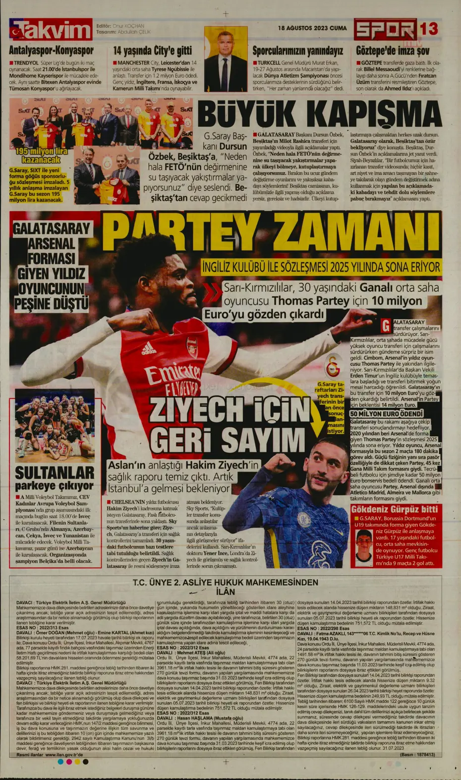 "Türkler geliyor" | Sporun Manşetleri (18 Ağustos 2023) - 34 "Türkler geliyor" | Sporun Manşetleri (18 Ağustos 2023) - 34