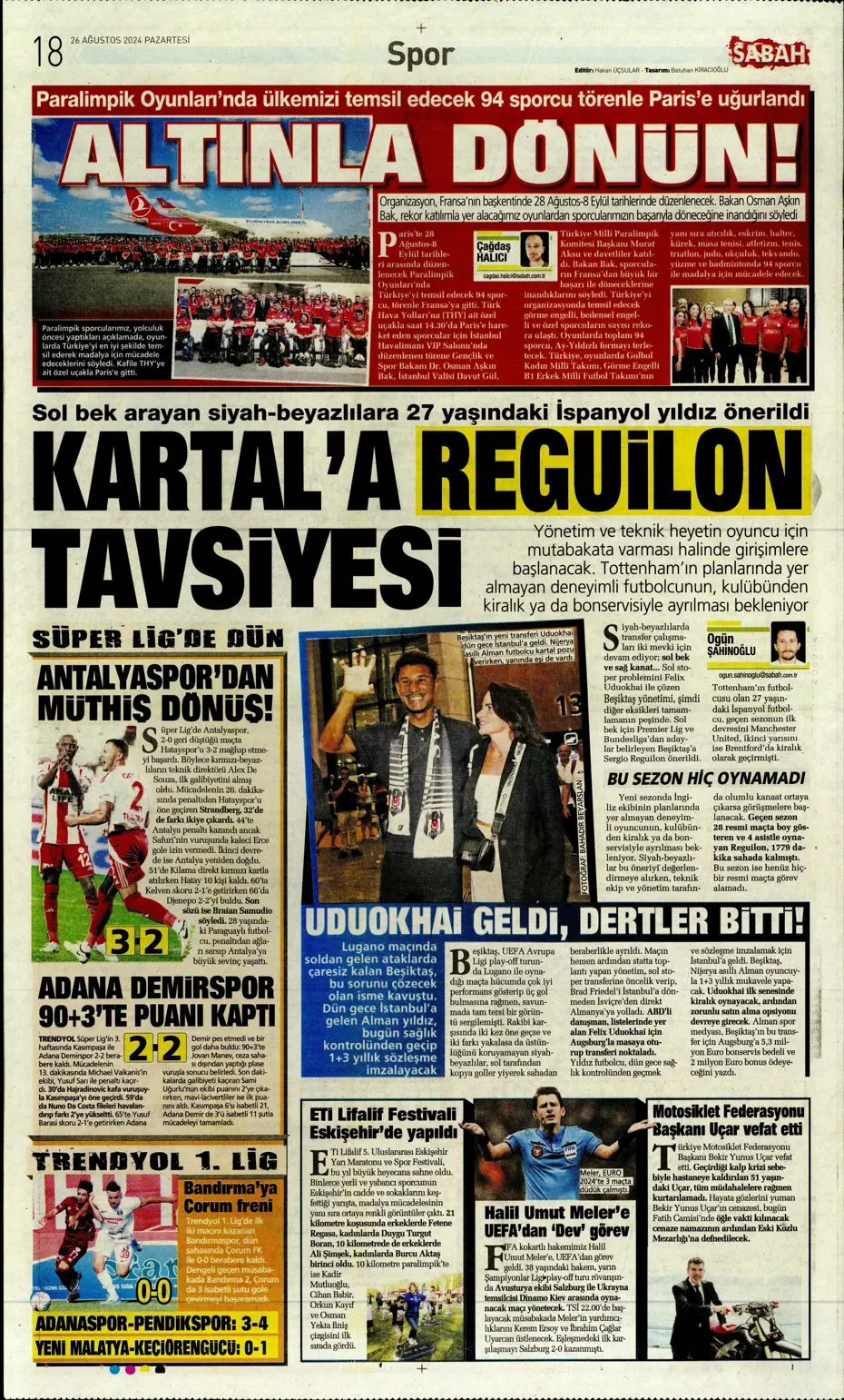 "Mou'nun planı Rize'yi dağıttı" | Sporun manşetleri (26 Ağustos 2024) - 22 "Mou'nun planı Rize'yi dağıttı" | Sporun manşetleri (26 Ağustos 2024) - 22