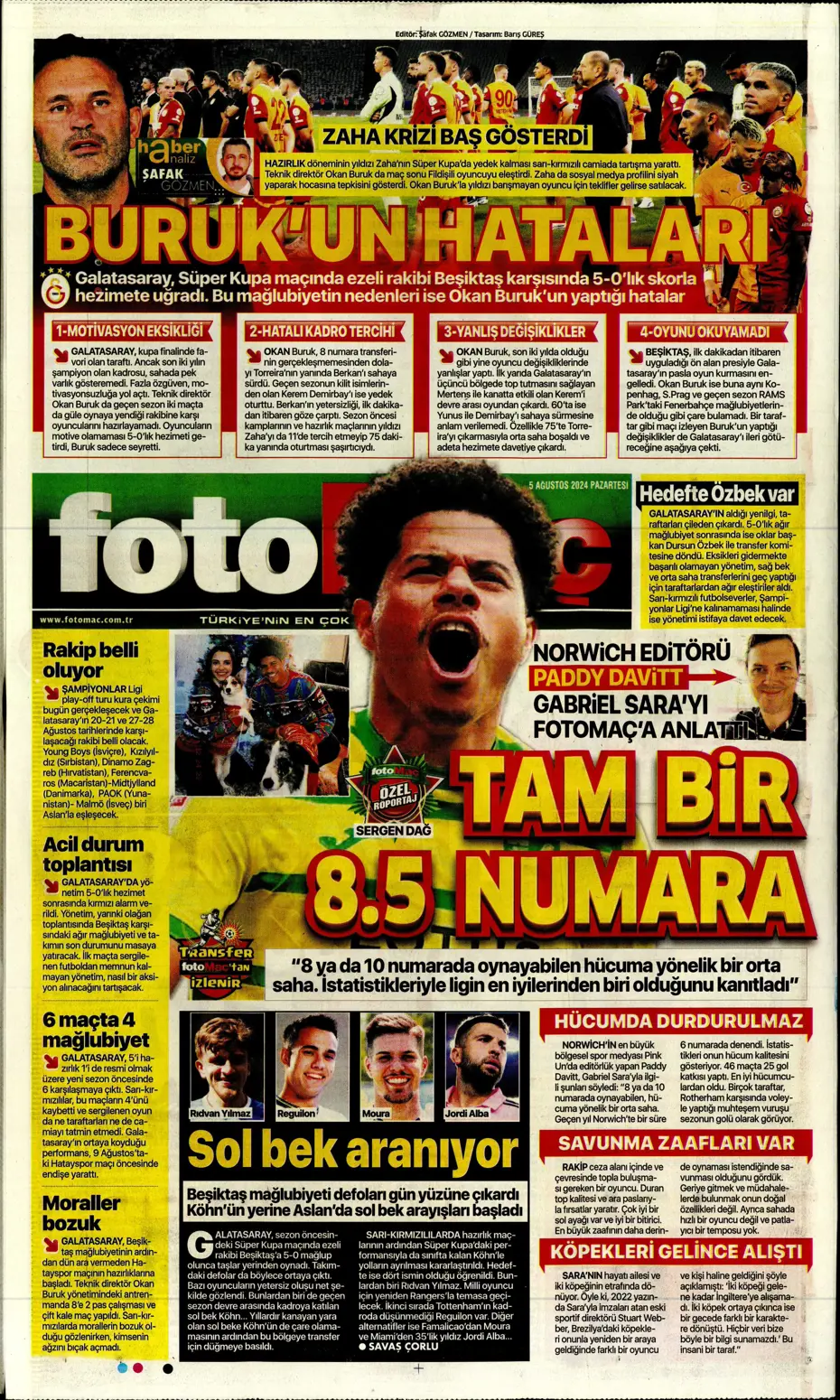 "Galatasaray'da sıradaki transfer Szmodics" | Sporun manşetleri - 19 "Galatasaray'da sıradaki transfer Szmodics" | Sporun manşetleri - 19