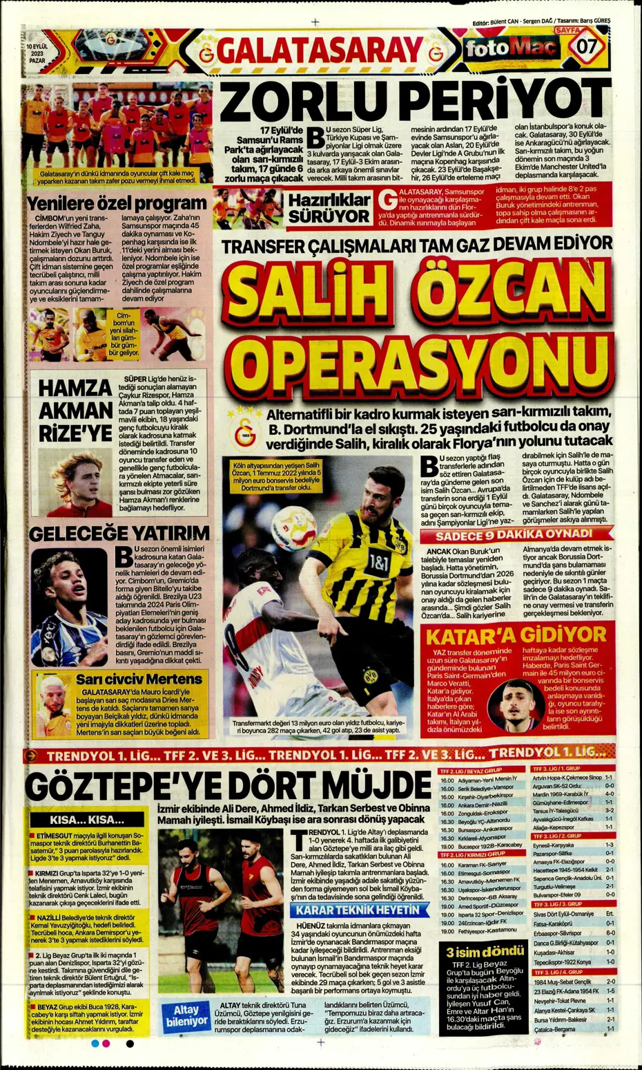 "Kuntz gidiyor, Avcı geliyor" | Sporun manşetleri (10 Eylül 2023) - 14